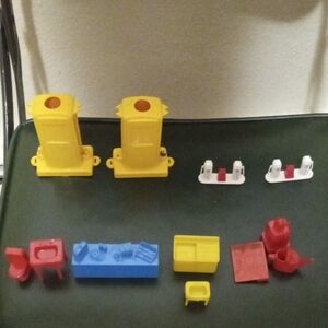 Kids Toy Accessories Playset Pieces in Yellow, Red, Blue, and White